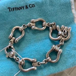 Tiffany & Co sterling silver equestrian bracelet w/ pouch
